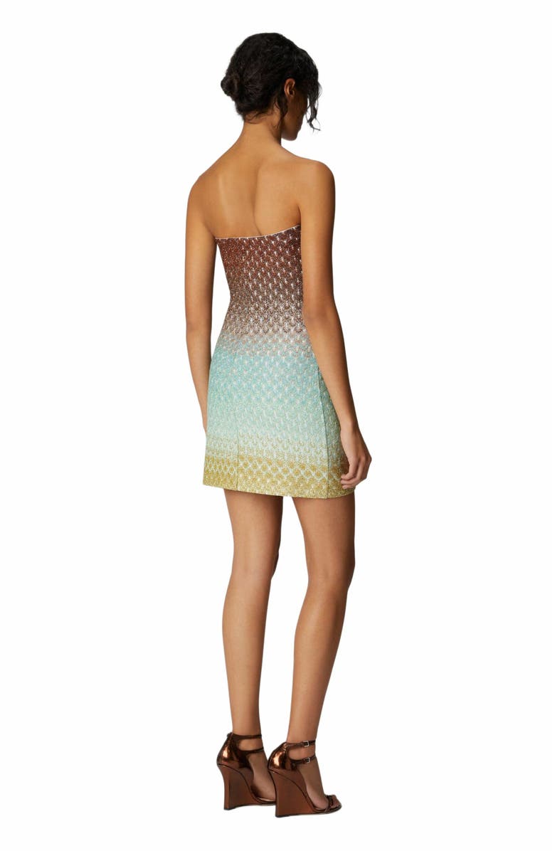 Missoni Strapless Mini Dress In Dégradé Lace, Alternate, color, Multicoloured