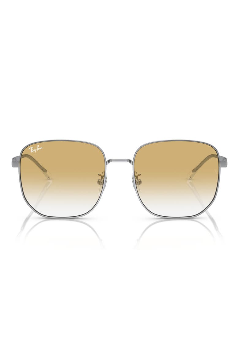 57mm Gradient Irregular Sunglasses, Main, color, SILVER / CLEAR GRADIENT YELLOW