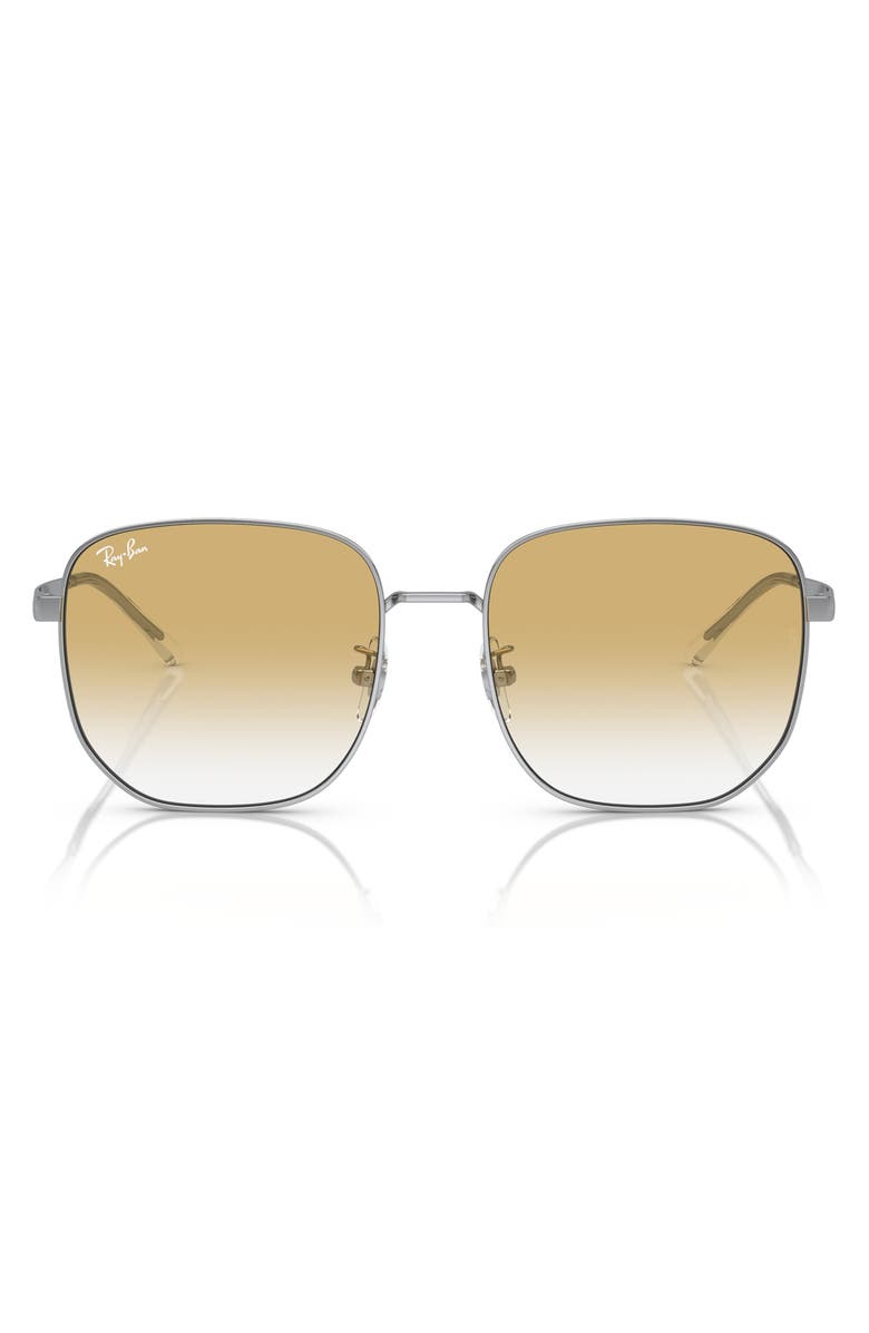 Ray-Ban 57mm Gradient Irregular Sunglasses, Main, color, Silver / Clear Gradient Yellow