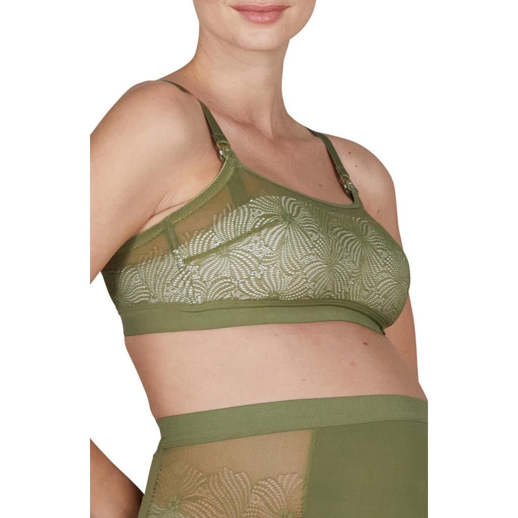 Cache Coeur Dahlia Underwired Maternity And Nursing Bra In Green