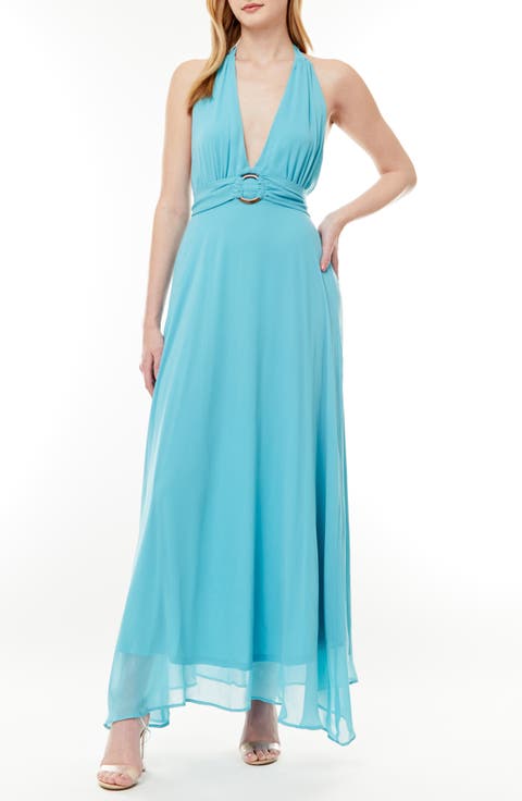 Soho Belted Halter Maxi Dress