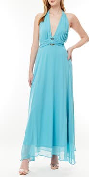 BY DESIGN Soho Belted Halter Maxi Dress