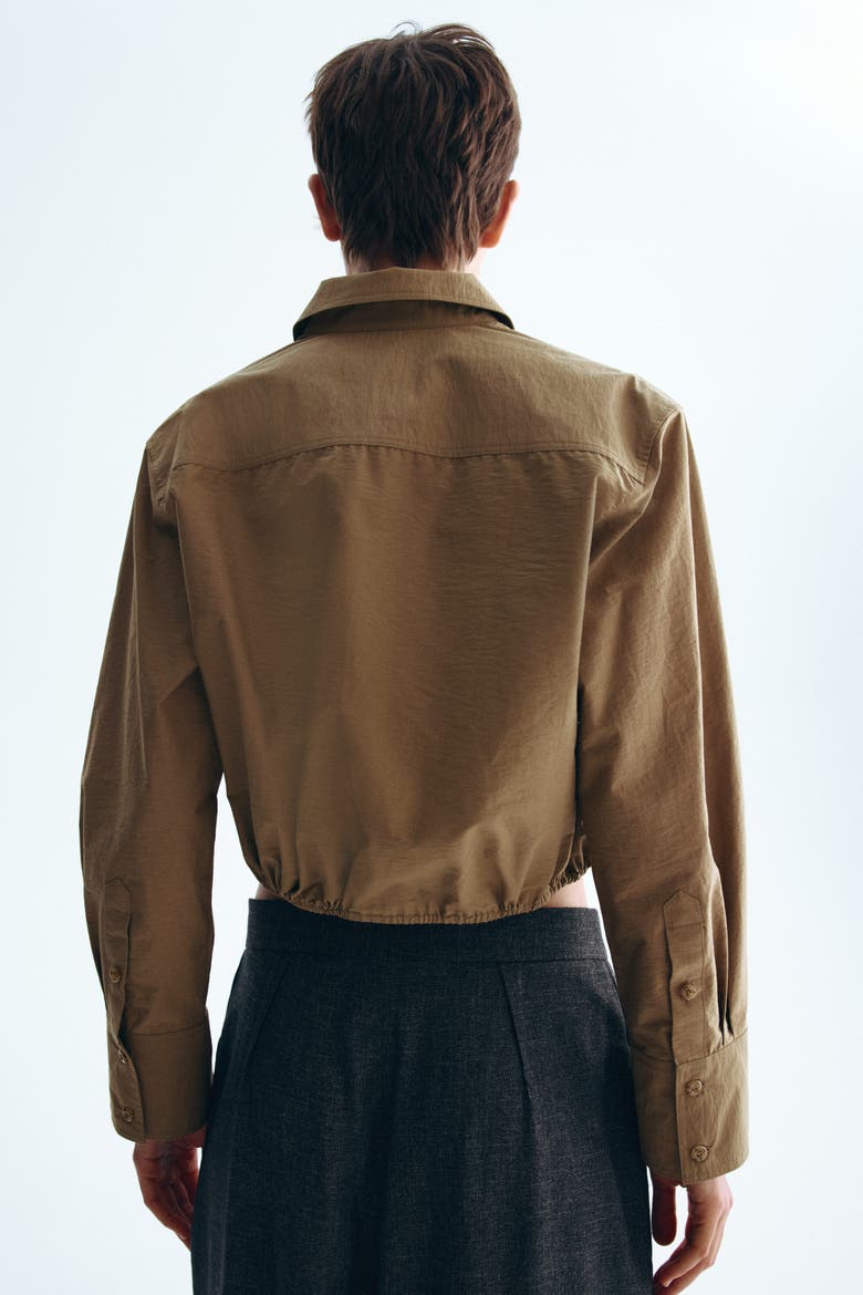 Drawstring Shirt, Alternate, color, Dark beige