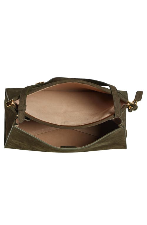 Alaïa Medium Le Click Suede Shoulder Bag In Brown