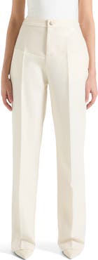 Manière De Voir Blanche Leather Panel Tailored Trousers