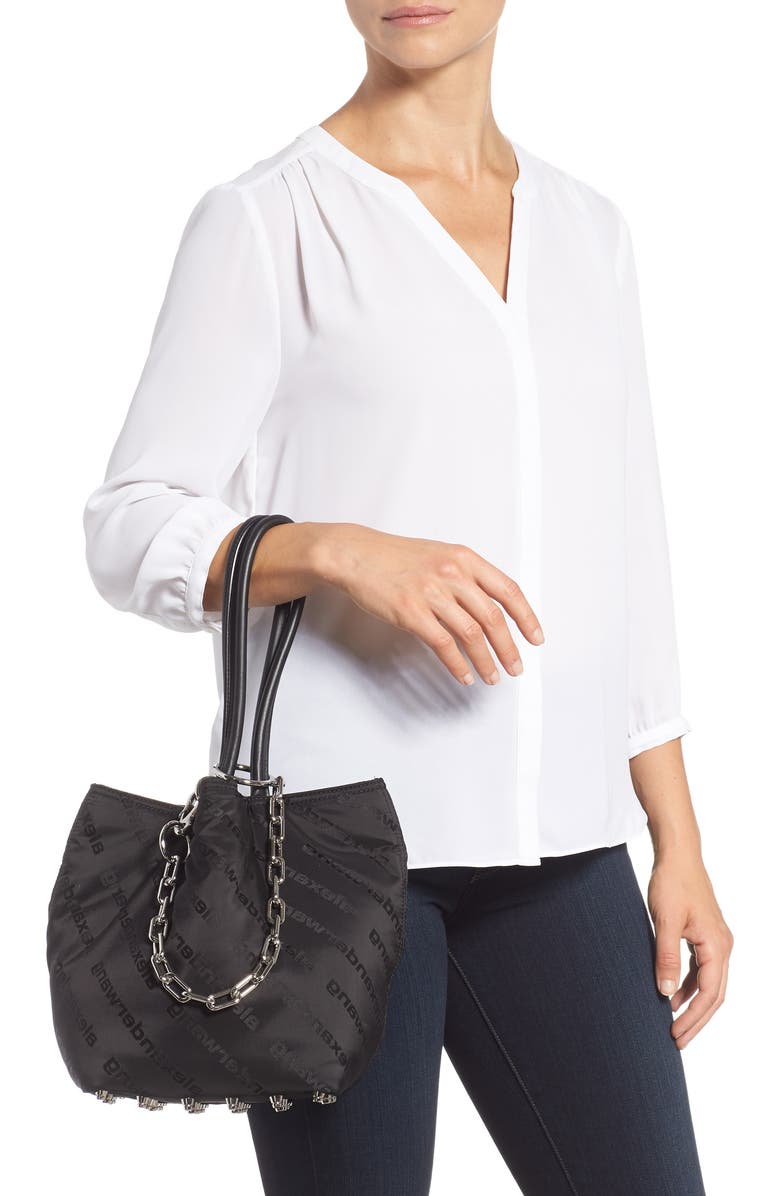 Alexander Wang Small Roxy Logo Nylon Tote, Alternate, color,