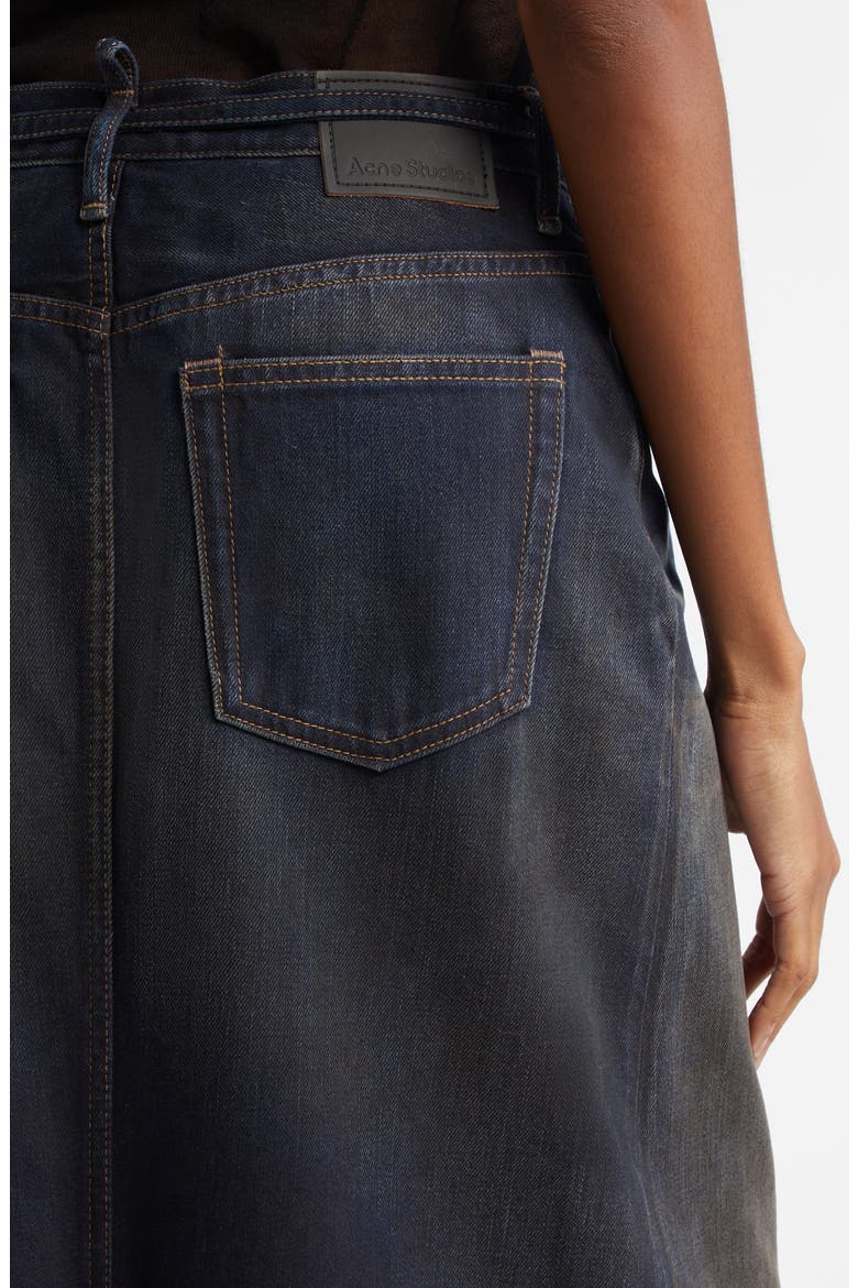Talia Darkside Belted Denim Maxi Skirt, Alternate, color, DARK BLUE