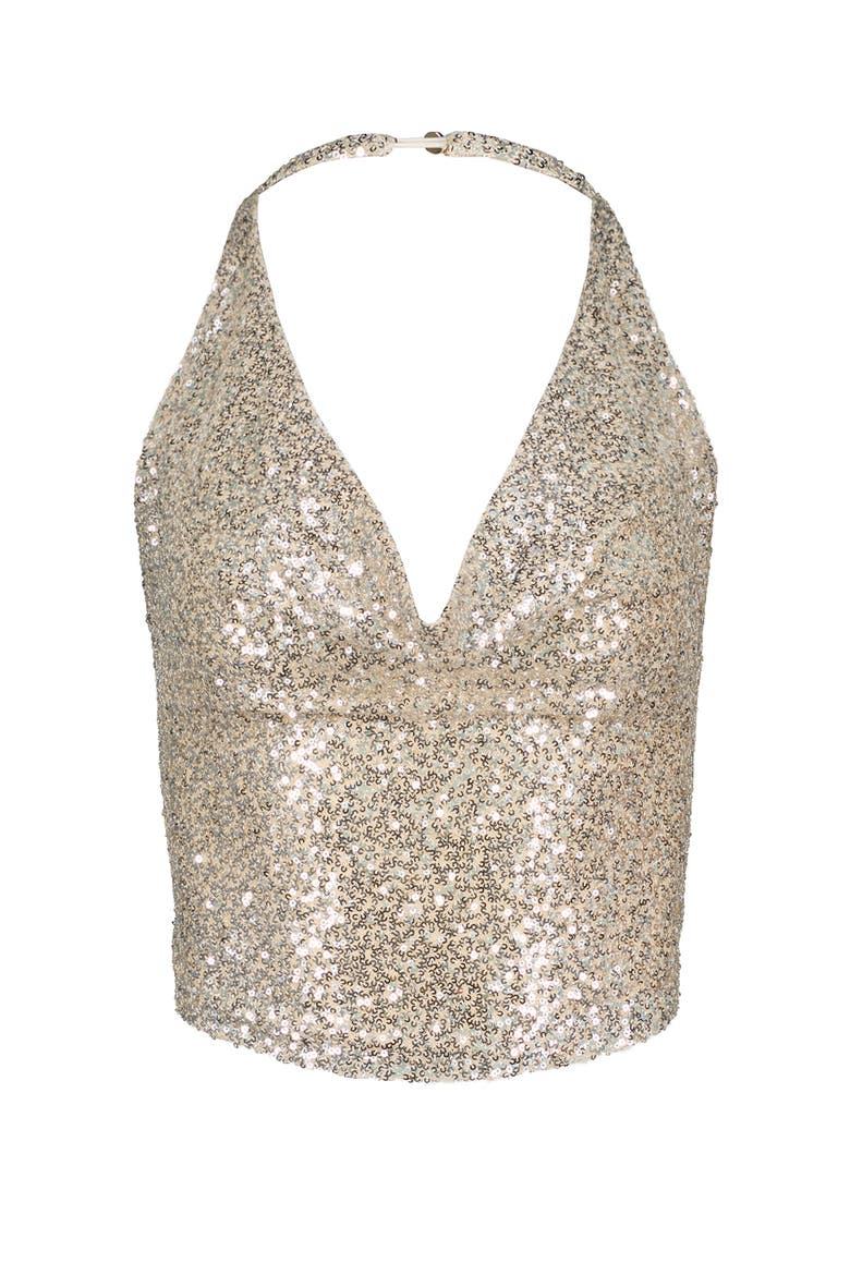 Sublime Halter Top, Alternate, color, Champagne