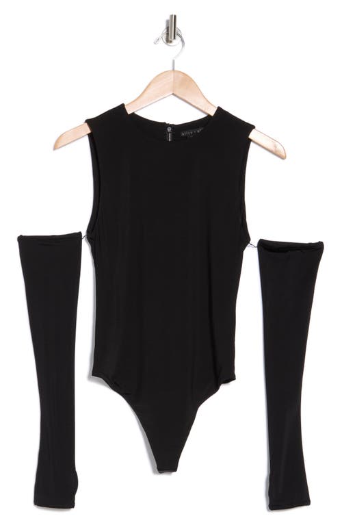 Alice And Olivia Alice + Olivia Olea Sculpting Cold Shoulder Bodysuit In Black