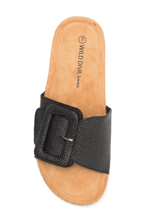 Wild Diva Lounge Adra Platform Slide Sandal In Black