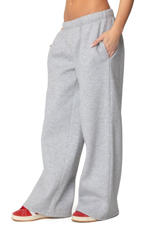 Edikted Boys Cry Wide Leg Sweatpants In Gray-melange