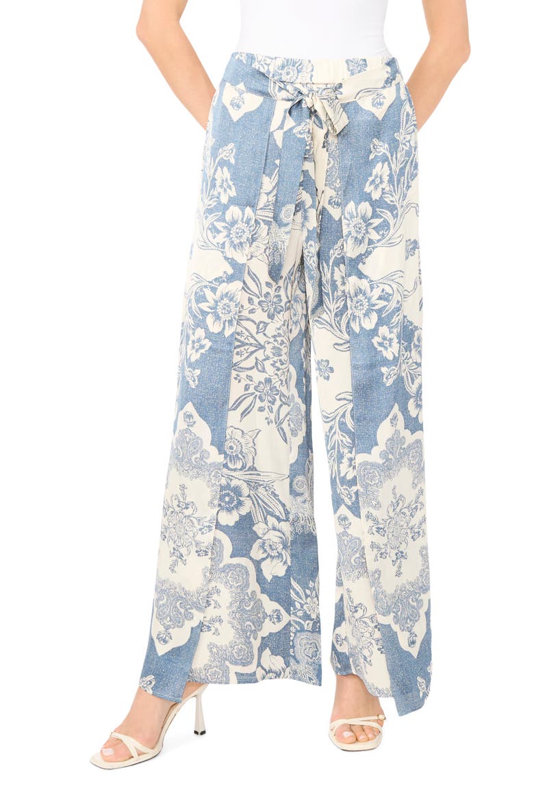 Tie Waist Walk Through Pants, Main, color, DENIM