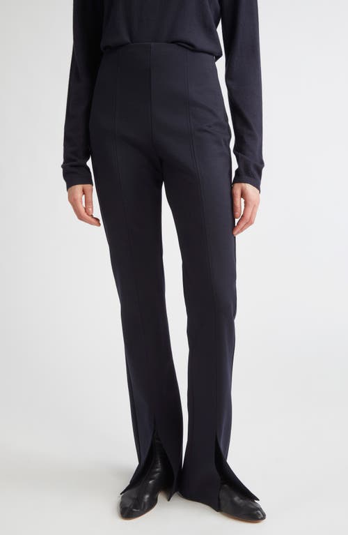 Max Mara Nebbia Stretch Virgin Wool & Cotton Jersey Pants In Black