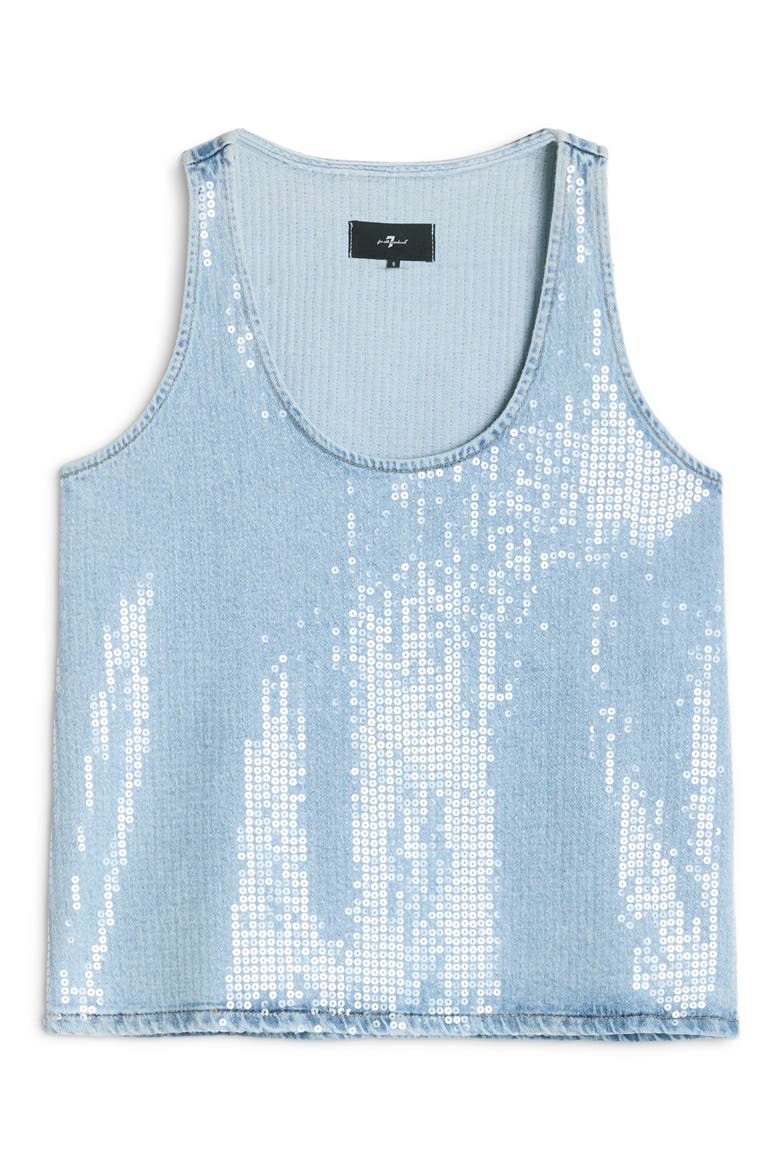 Sequin Denim Tank, Alternate, color, SHIMMER