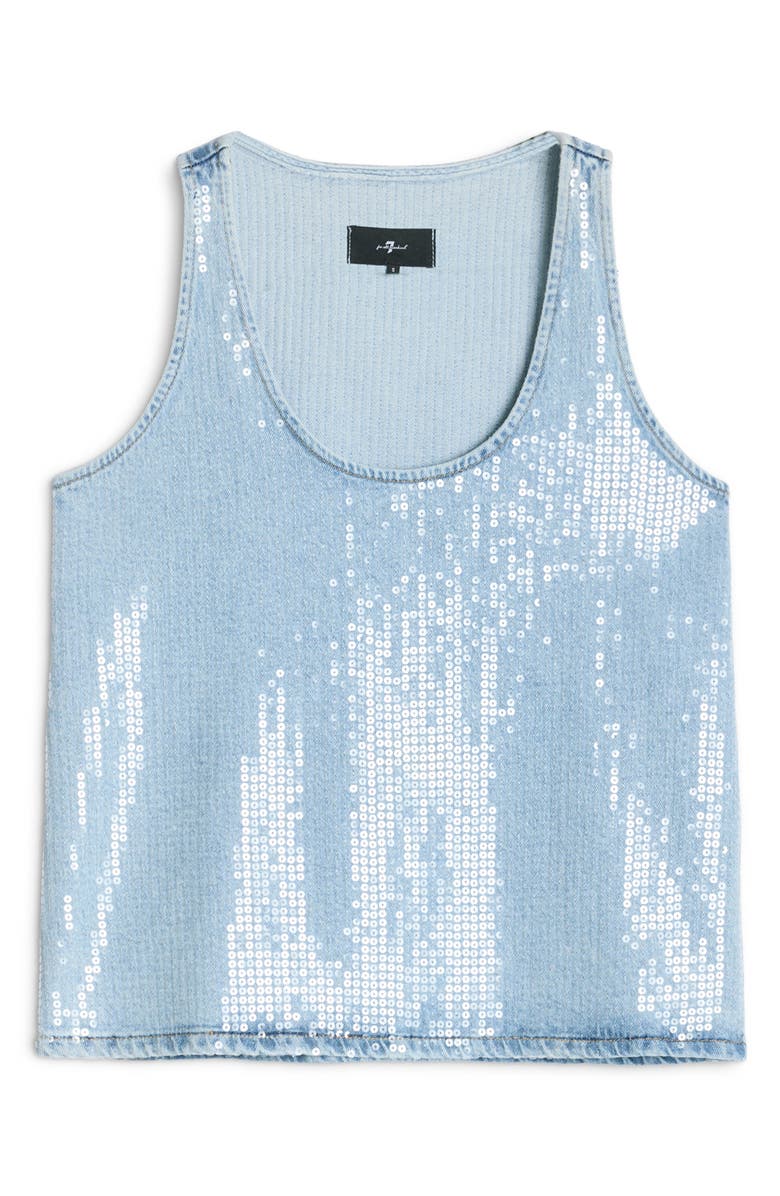 Seven Sequin Denim Tank, Alternate, color, Shimmer