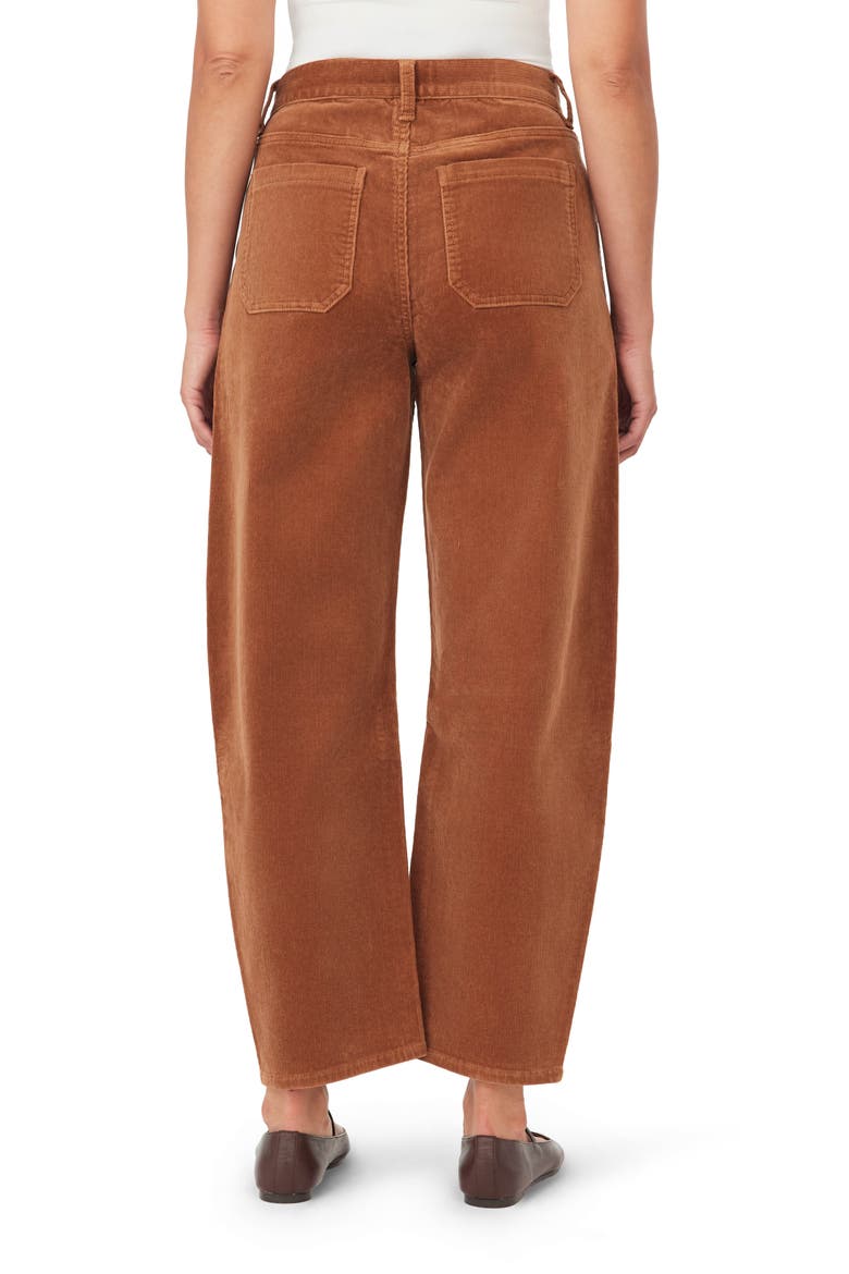 Barrel Leg Ankle Pants, Alternate, color, COGNAC CORD