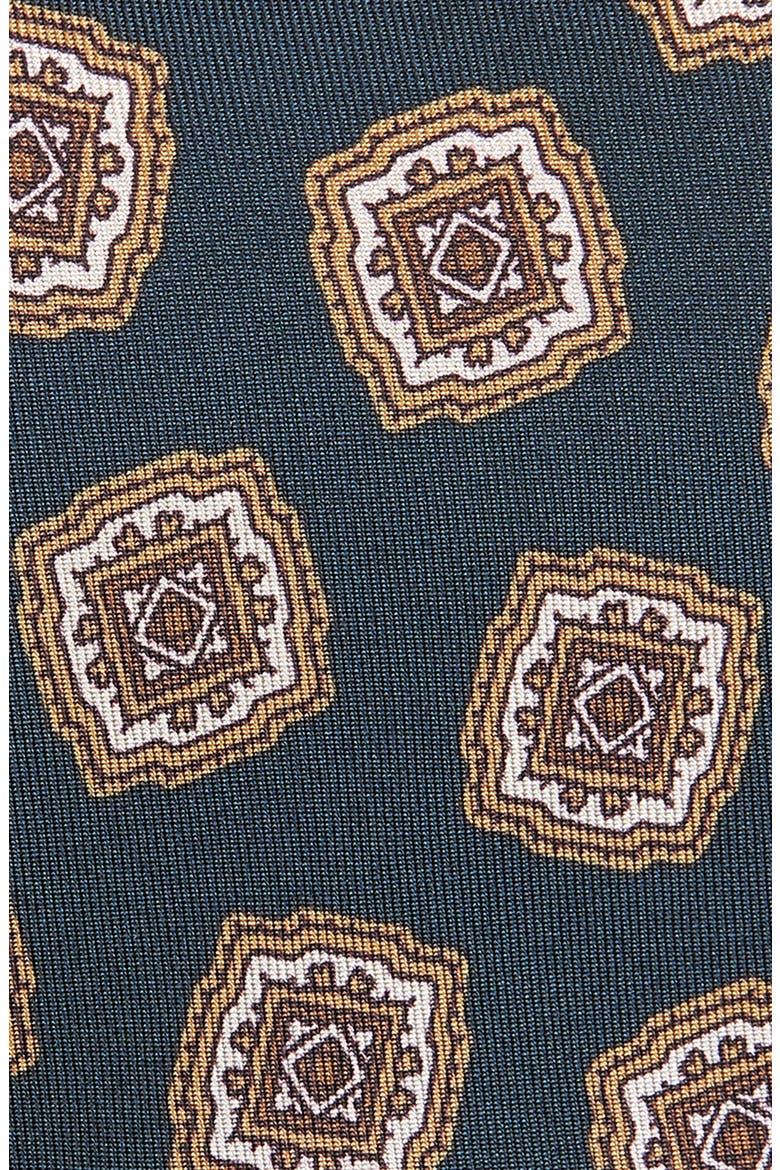 Charest Medallion Silk Tie, Alternate, color, INDIGO