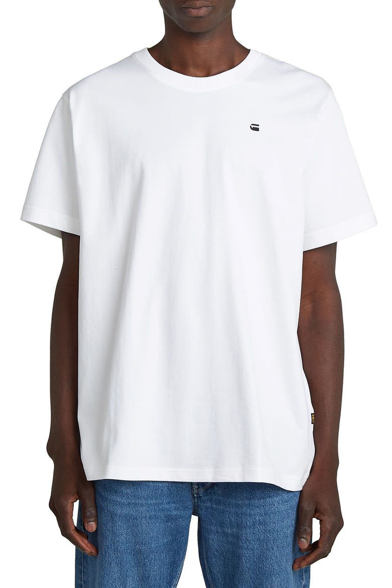 Back Photo Print Lose Organic Cotton Graphic T-Shirt, Main, color, WHITE DENIM