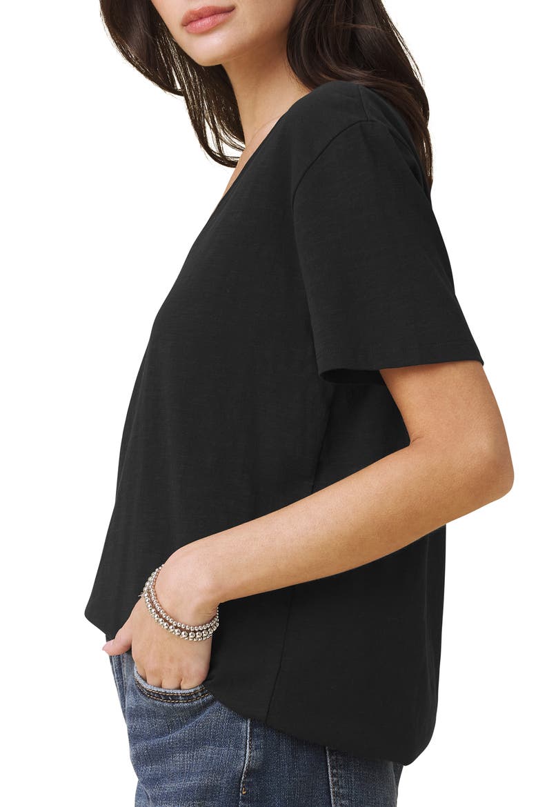 Louisa Boyfriend Fit V-Neck Cotton T-Shirt, Alternate, color, BLACK
