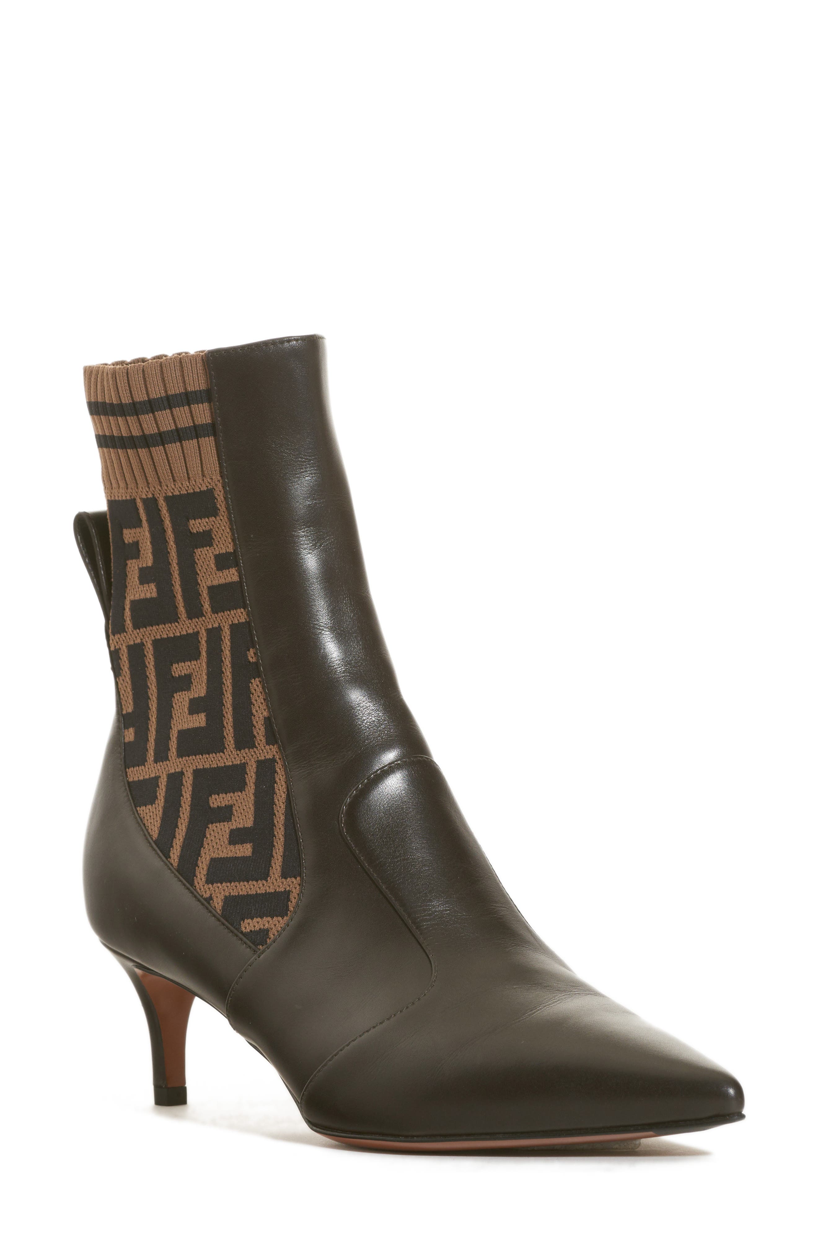 Fendi Rockoko Pointy Toe Bootie, Main, color, 