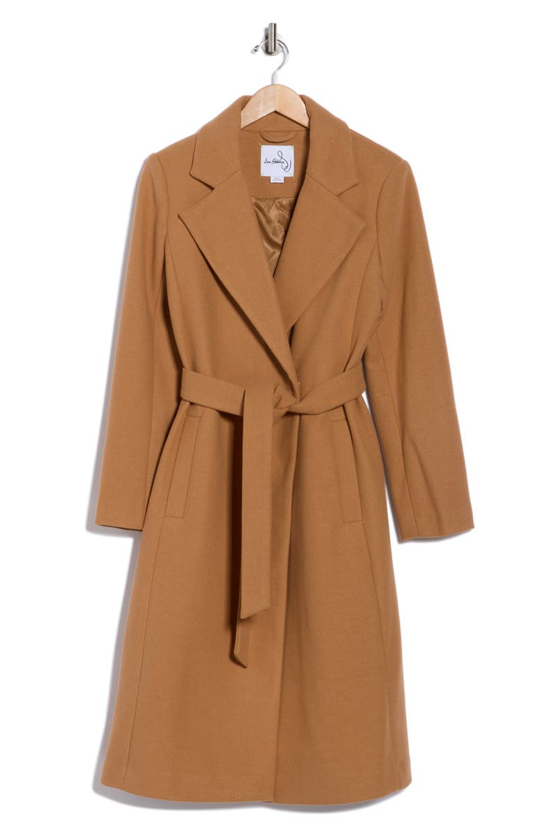 Sam Edelman Belted Wrap Coat, Alternate, color, Camel