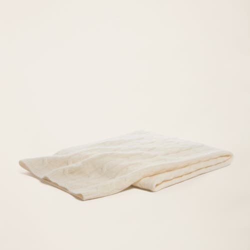 Italic Hallie Cashmere Cable Knit Baby Blanket In Cream