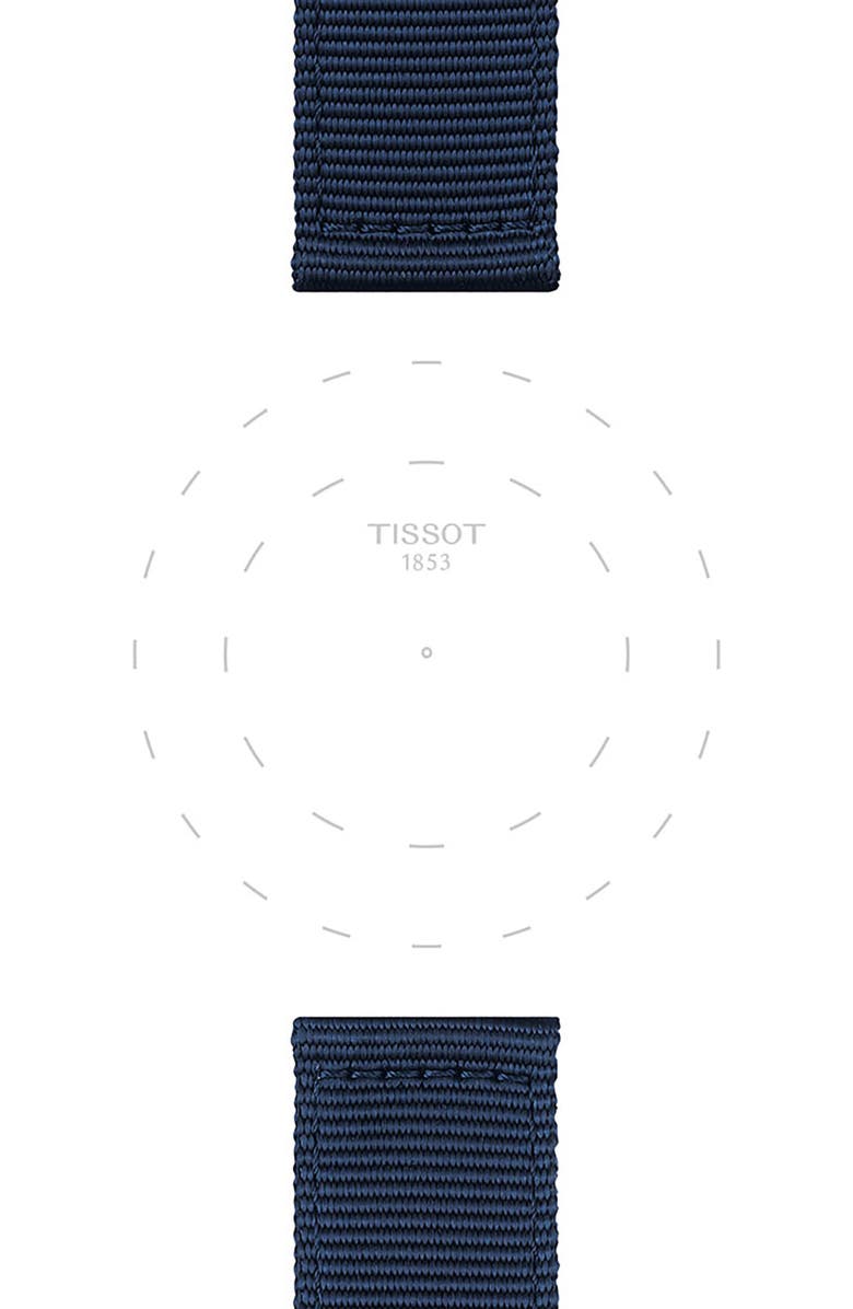 Tissot 22mm Fabric Watch Strap, Alternate, color, Blue