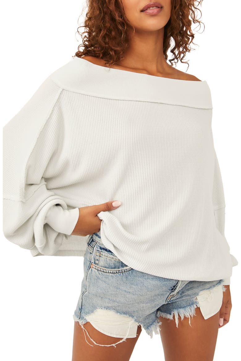 We the Free Close To You Off the Shoulder Pullover, Main, color, HEATHER GREY