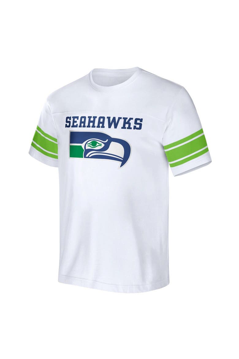 Men's NFL x Darius Rucker Collection by Fanatics White Seattle Seahawks Football Striped T-Shirt, Alternate, color, White