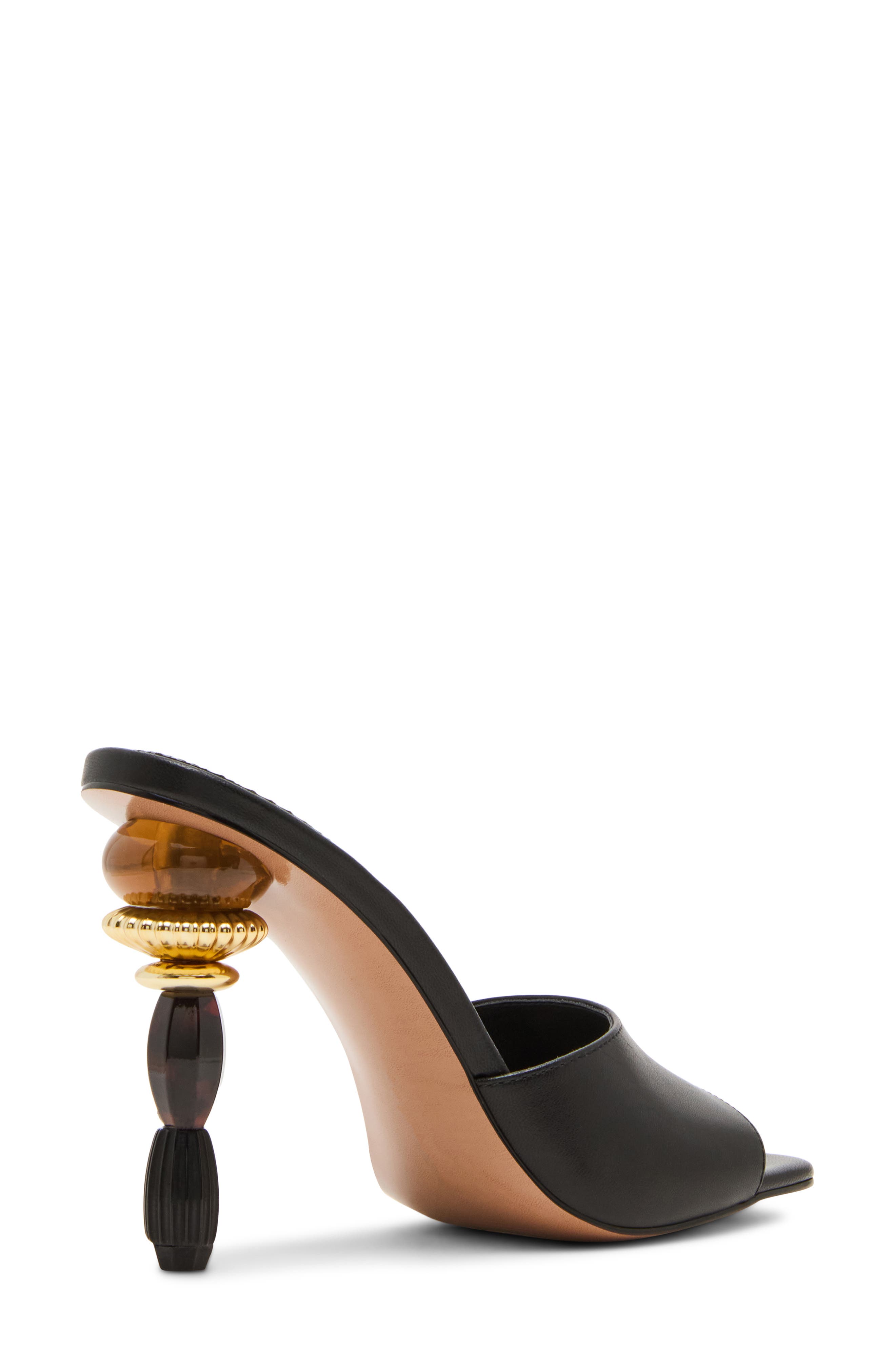 Steve Madden Sia Statement Heel Slide Sandal, Alternate, color, Black