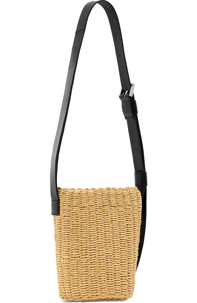 AllSaints Alba Straw Crossbody Bag, Alternate, color, Natural