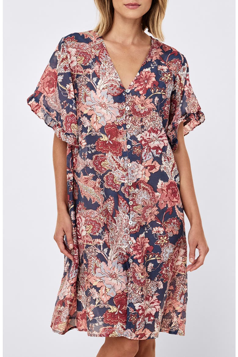 Ella Frill Nightie Nightgown, Alternate, color, BLUE INDIGO