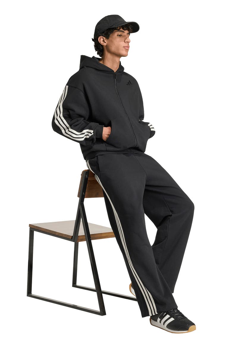 Kit 3-Stripes Wide Leg Pants, Alternate, color, BLACK/ OFF WHITE