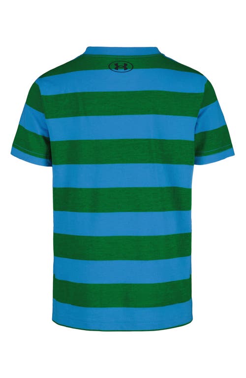 Under Armour Kids' Ua Printed Stripe Performance T-shirt In Ether Blue