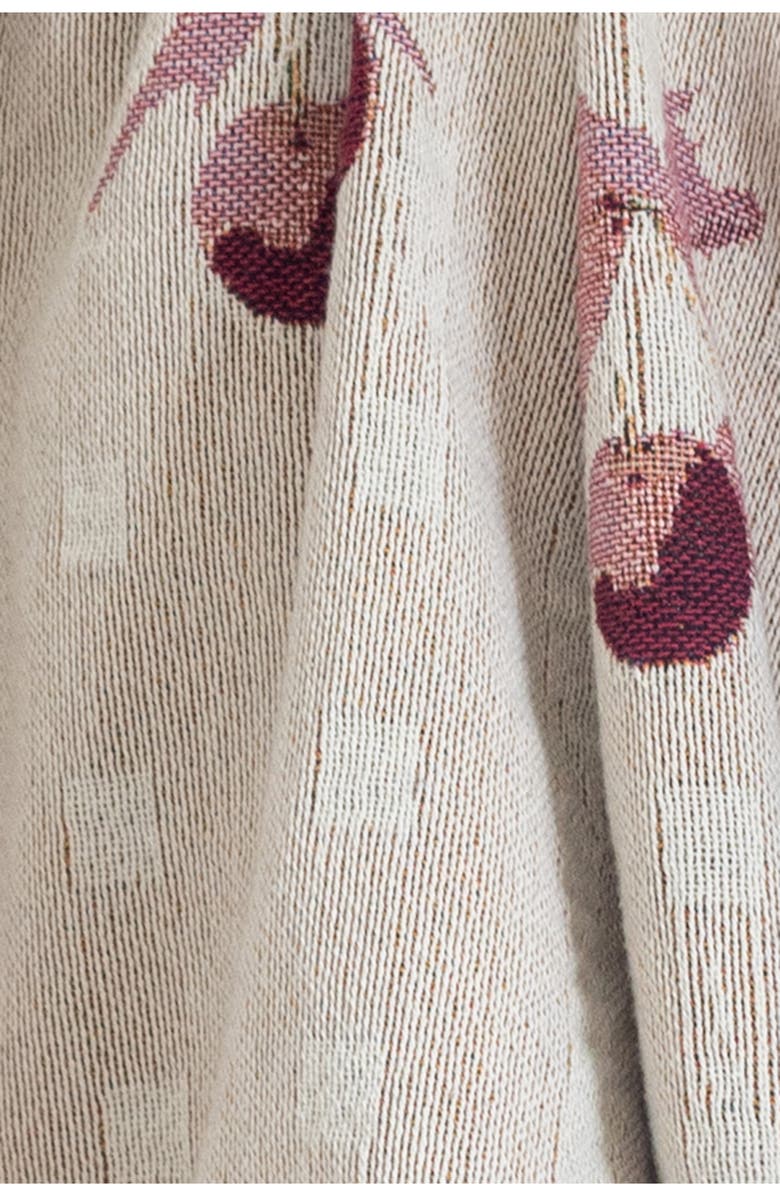 Deny Designs Emanuela Carratoni Coquette Cherry Fringe Throw Blanket, Alternate, color, Beige Cherry