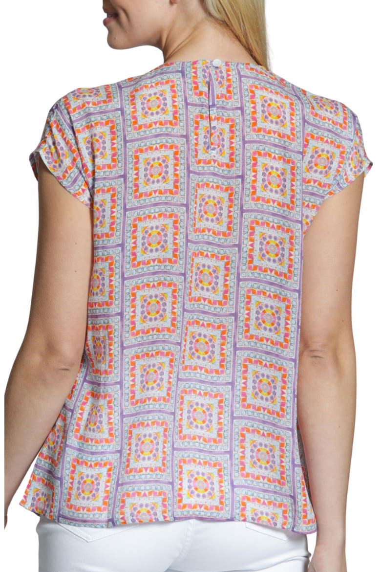 Print Cap Sleeve Shell, Alternate, color, LAVENDER MULTI