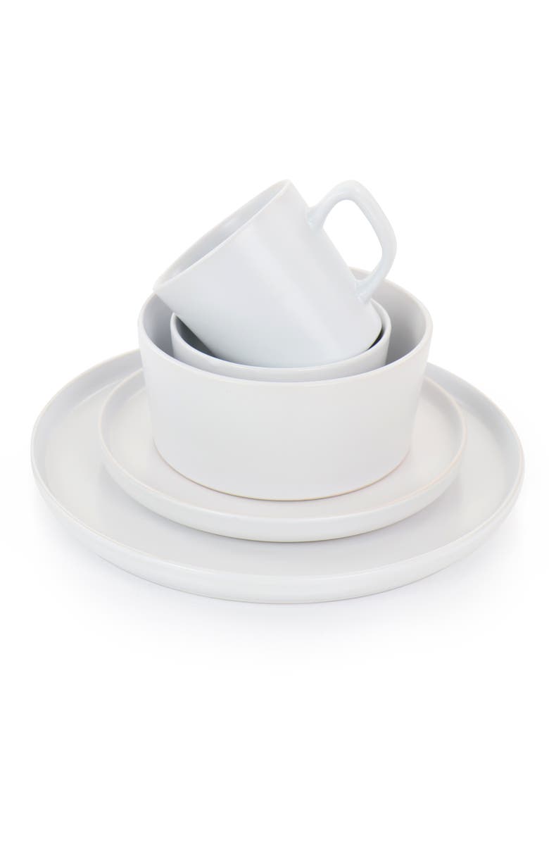 Elama Luxmatte White 20 Piece Dinnerware Set, Alternate, color, White