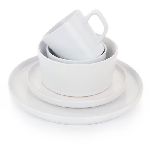 Elama Luxmatte White 20 Piece Dinnerware Set In White