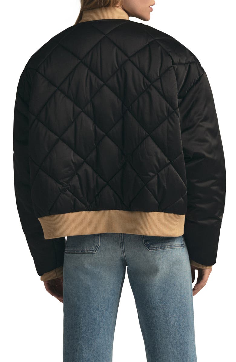 Favorite Daughter The Favorite Quilted Bomber Jacket, Alternate, color, Black/ Beige