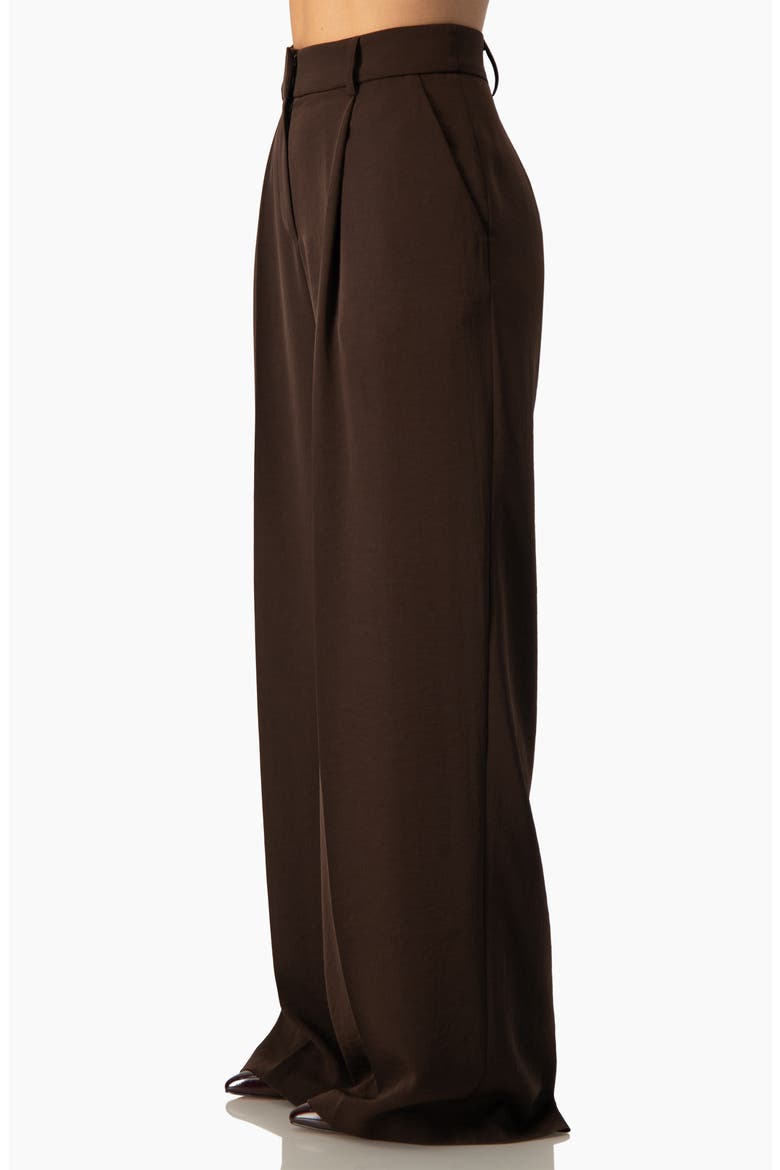Fluid High-rise Pleated Wide-leg Trousers, Alternate, color, Brown