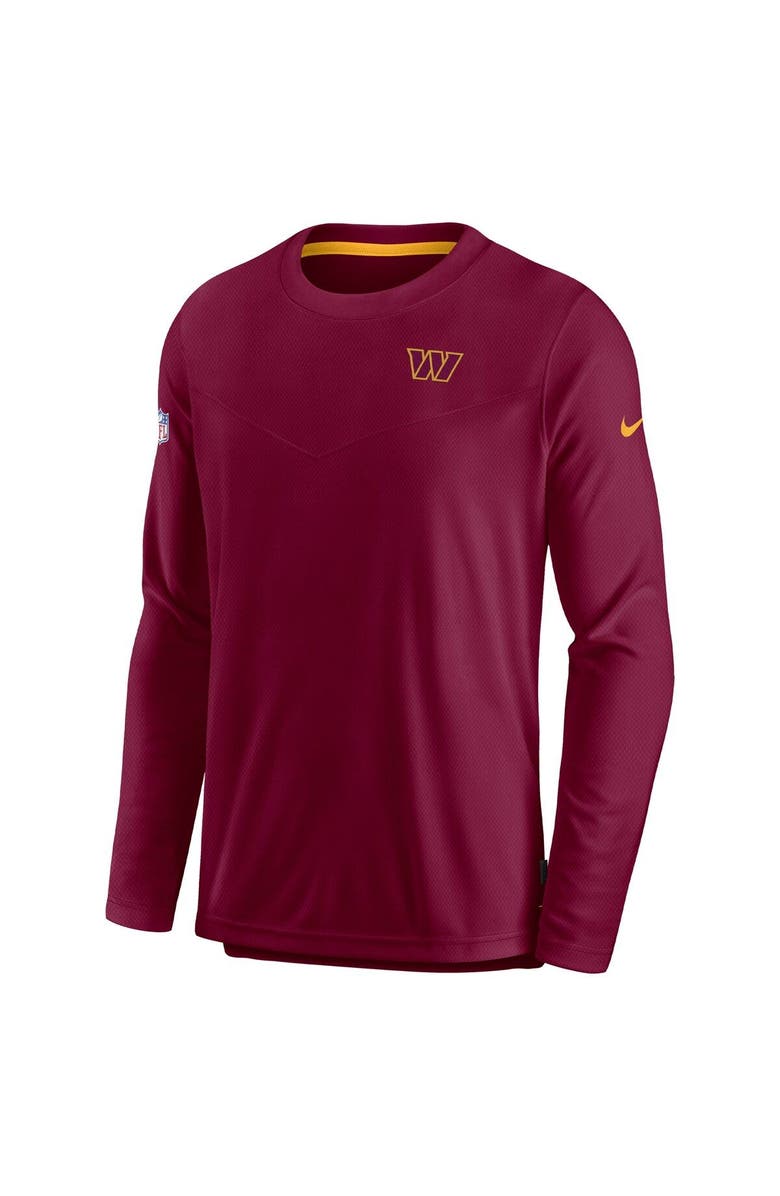 Nike Men's Nike Burgundy Washington Commanders Sideline Lockup Performance Long Sleeve T-Shirt, Alternate, color,