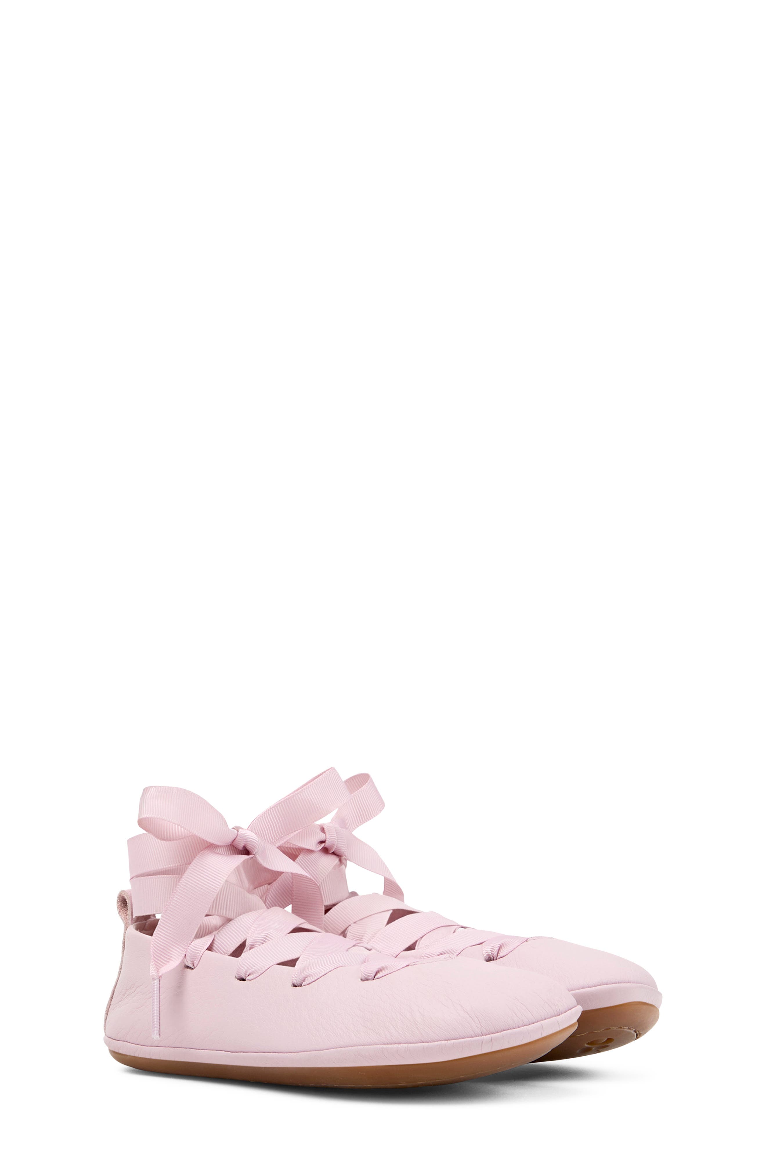 Camper Kids' Right Lace-Up Flat, Main, color, Pastel Pink
