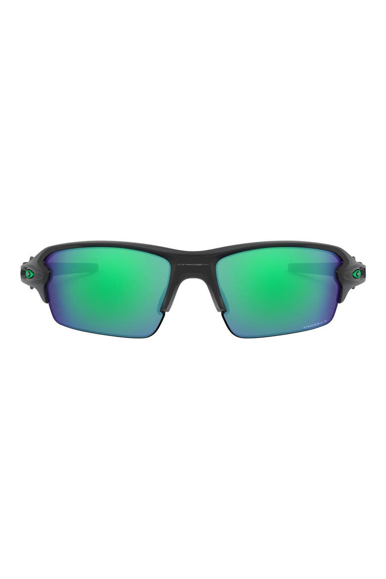 61mm Polarized Prizm™ Wrap Sunglasses, Main, color, BLACK
