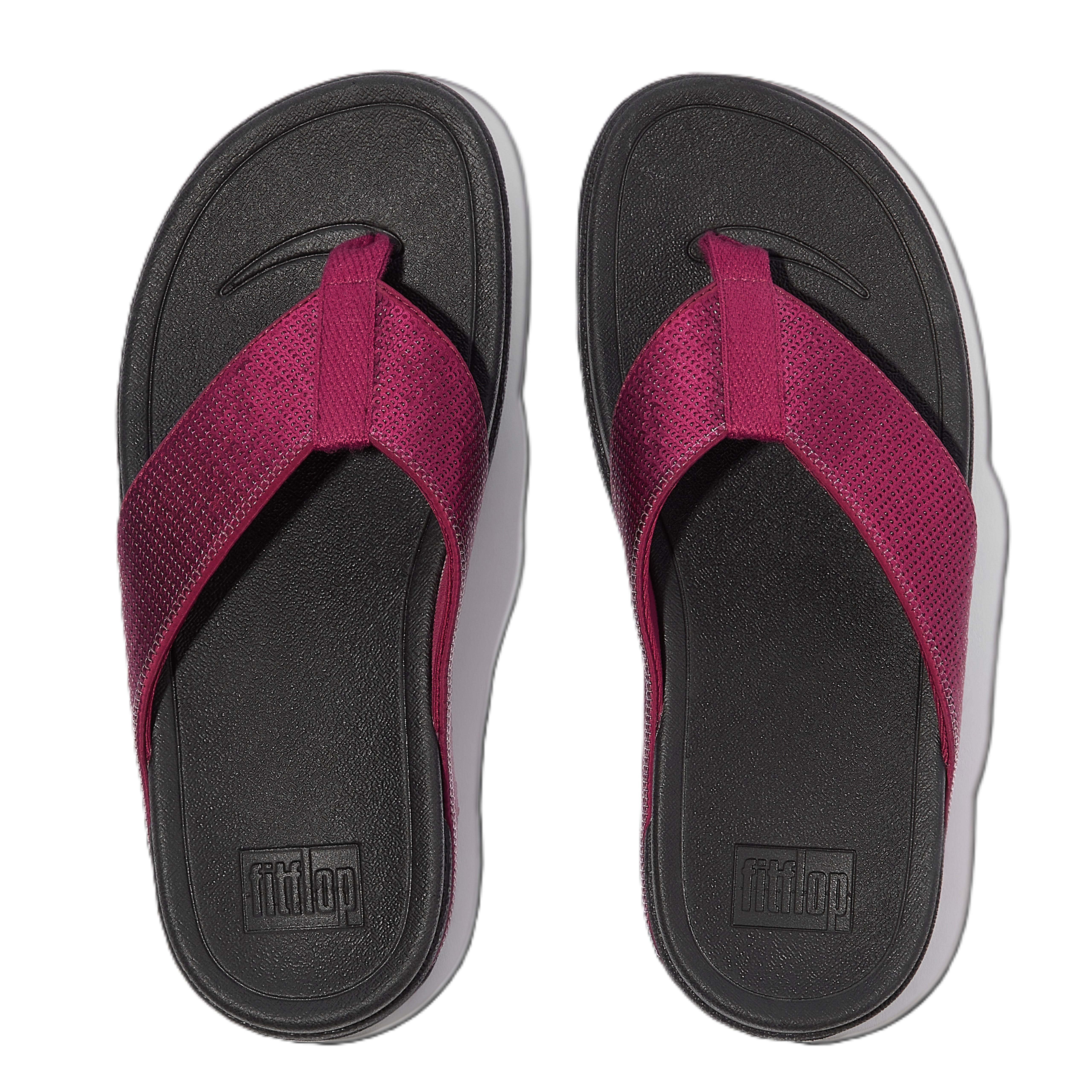 FitFlop Surfa Sequin Toe Post Sandals, Alternate, color, Ruby