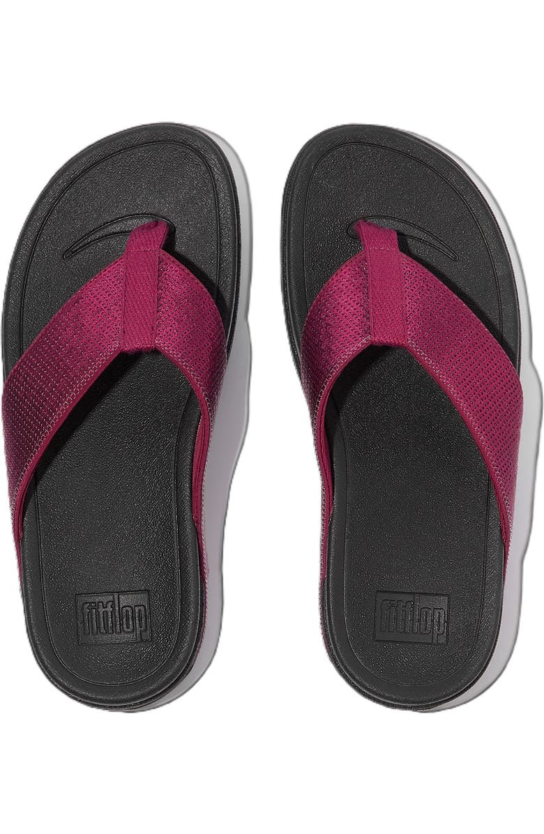 FitFlop Surfa Sequin Toe Post Sandals, Alternate, color, Ruby