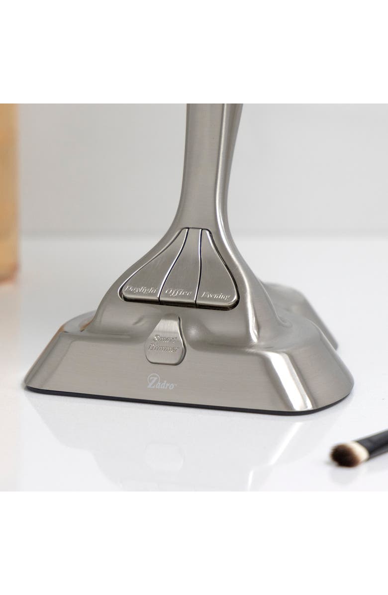 Zadro Lighted Makeup Mirror with 10X/1X Magnification & Smart Dim Controls, Alternate, color, Satin Nickel