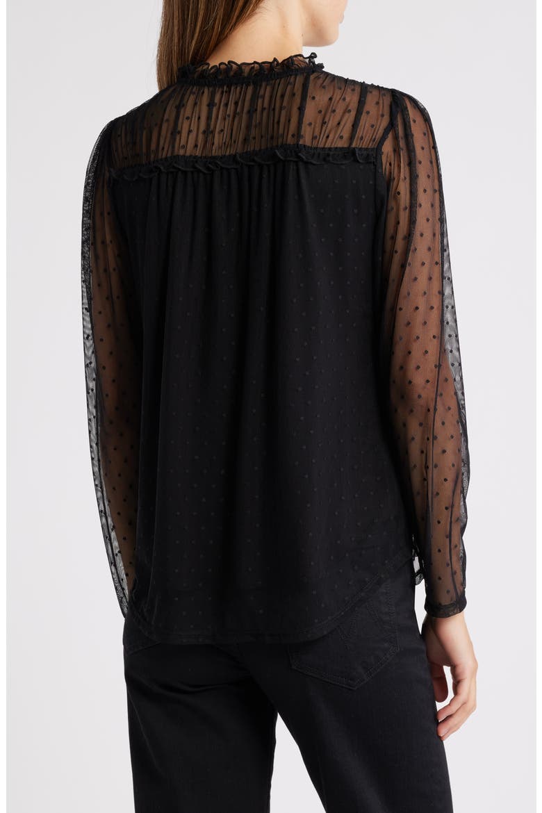Mesh Dot Top, Alternate, color, BLACK