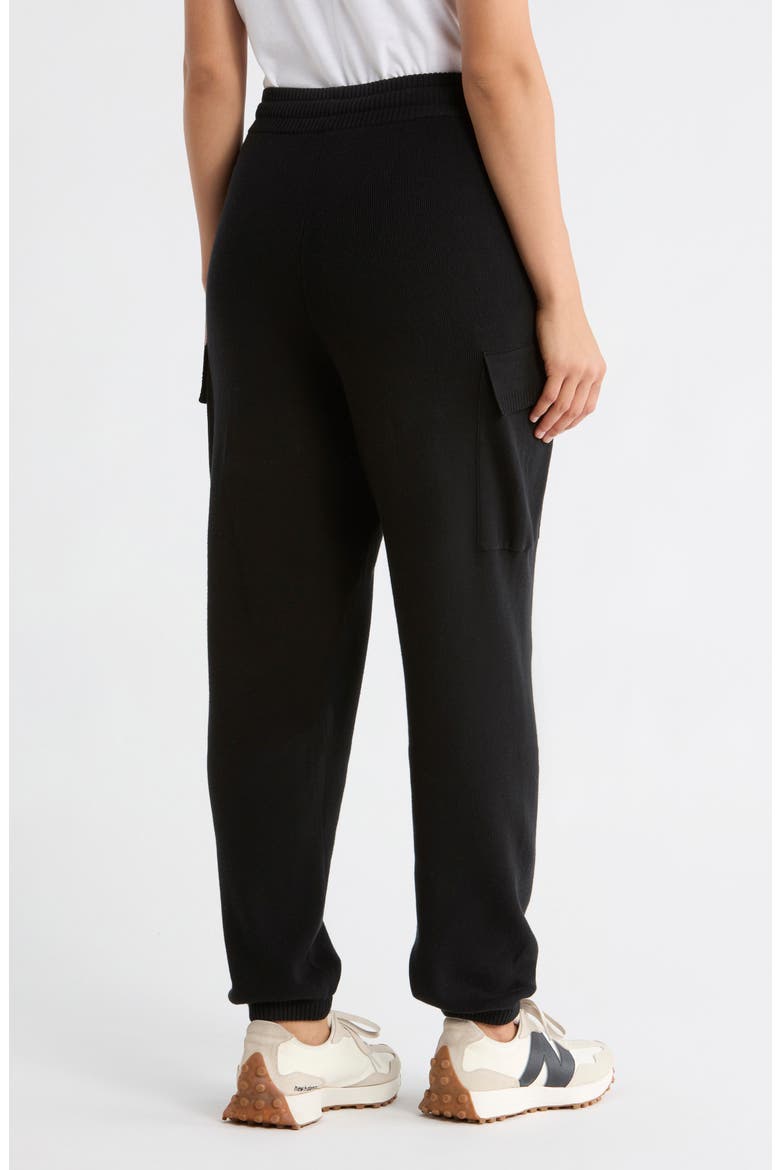 Chill Flow Sweater Knit Cargo Pants, Alternate, color, BLACK