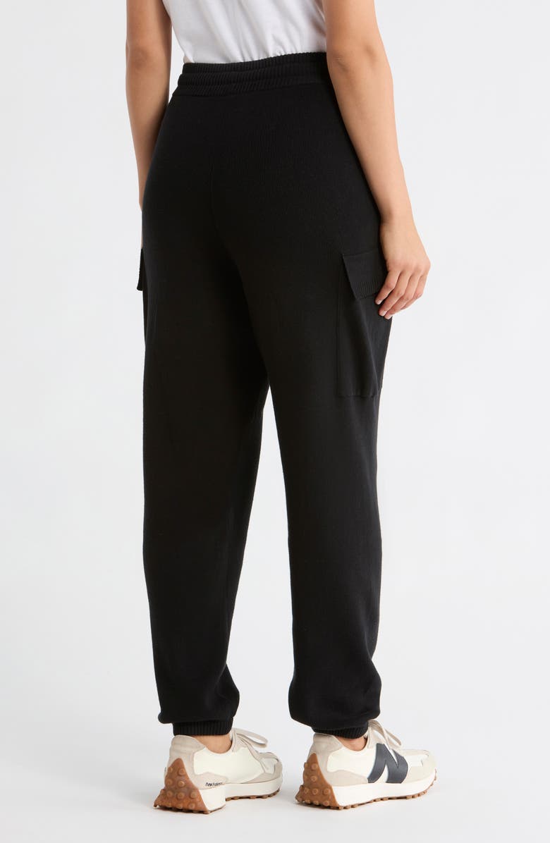YOGALICIOUS Chill Flow Sweater Knit Cargo Pants, Alternate, color, Black
