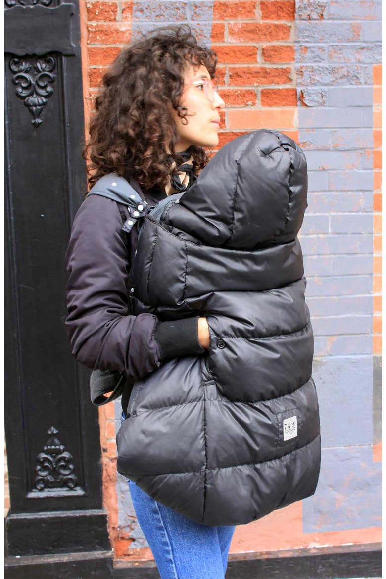 K-Poncho Heavyweight 3-in-1 Baby Carrier Cover, Alternate, color, BLACK PLUSH HEAVYWEIGHT